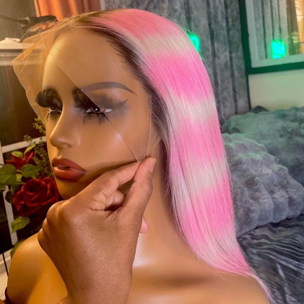 Human Hair Sorbet Pink Lacefront Wig